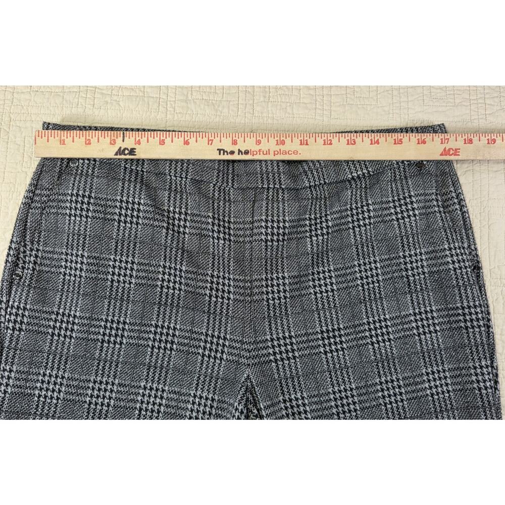 Anne Klein Women's Grey Glen Plaid Pull-On Slim Leg Knit Ankle Dress Pants Sz Lg - Picture 6 of 13